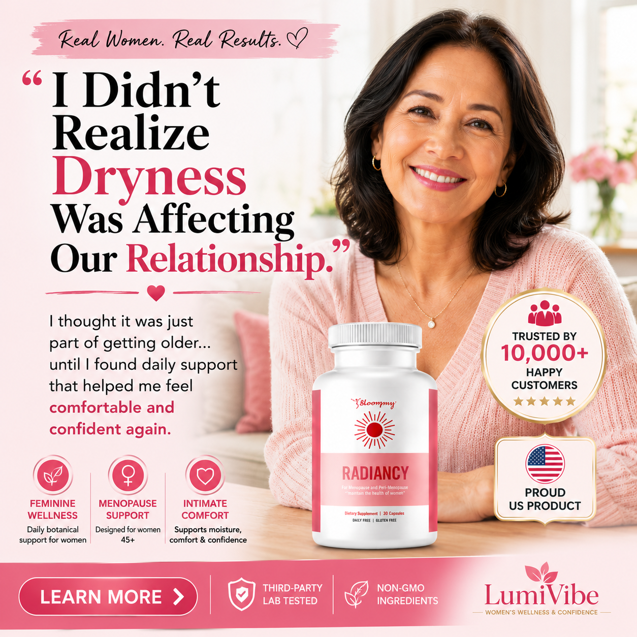 LumiVibe - Women's Wellness Facebook ad: Radiancy Vaginal Probiotics
