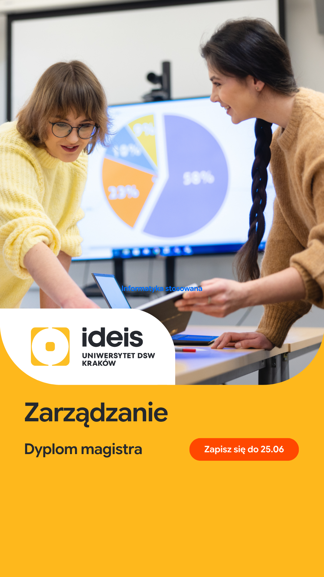 Uniwersytet DSW Ideis Kraków - dawniej Wyższa Szkoła Ekonomii i Informatyki Facebook ad