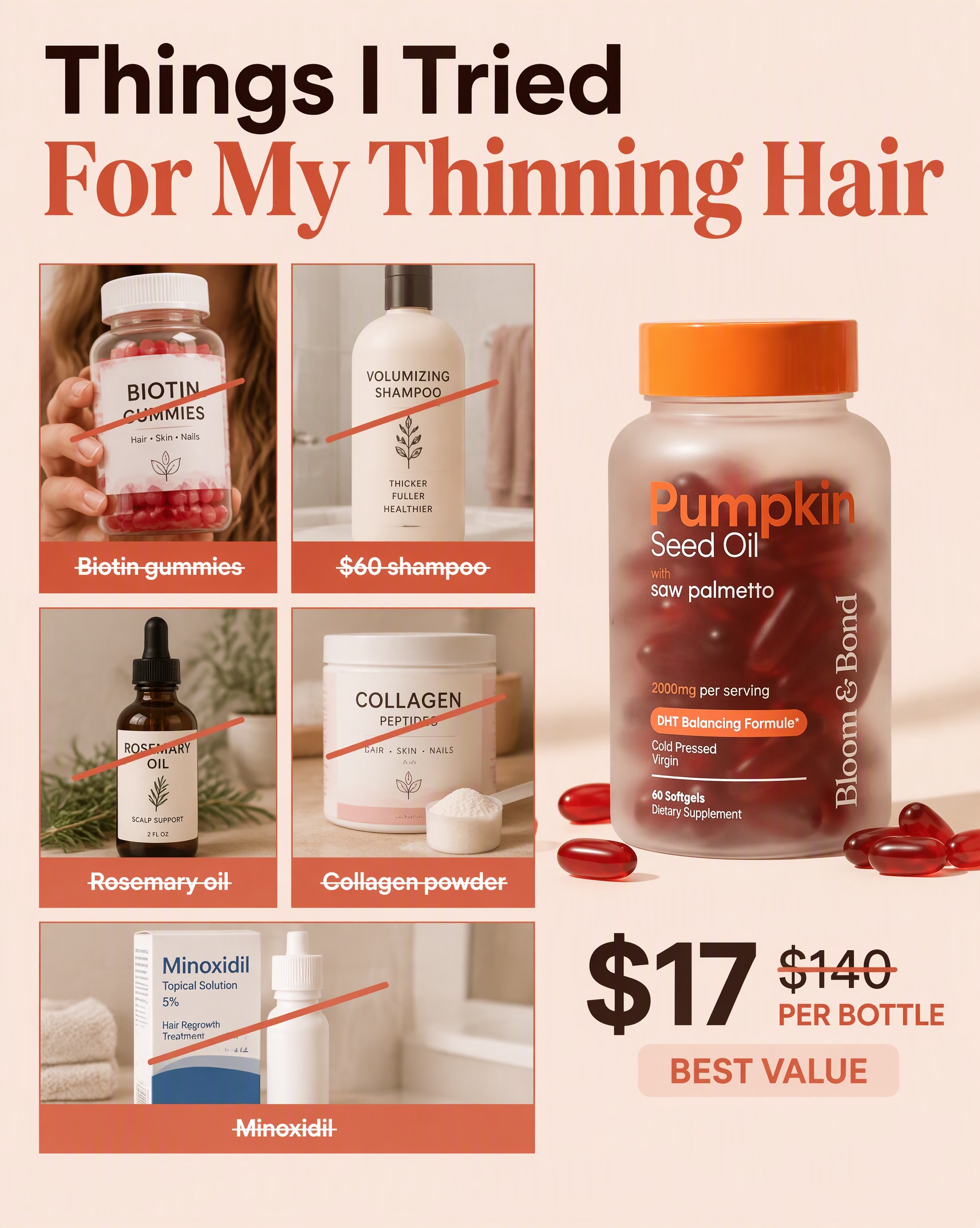 Beauty Reviews Facebook ad: Help Hair Loss Naturally