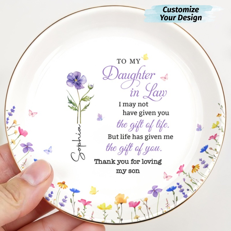 Alma Gems Facebook ad: To My Daughter In Law: Custom Birth Month Flower & Name…