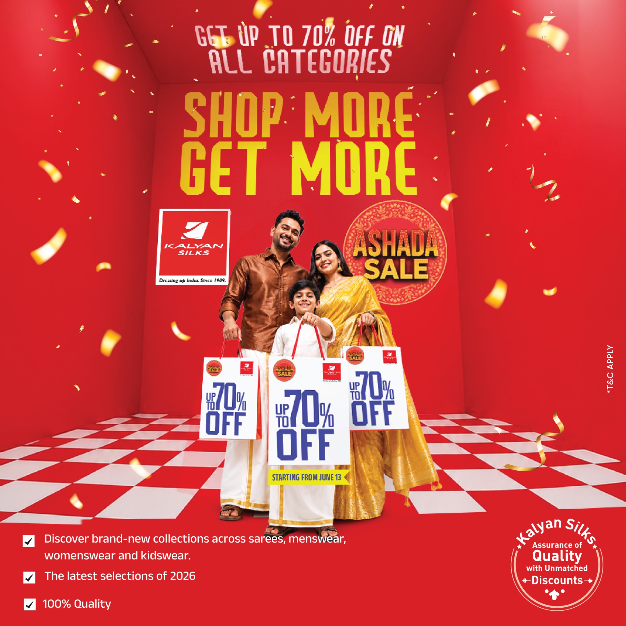Kalyan Silks Bangalore Facebook ad: Kalyan Silks Ashada Sale is ON!