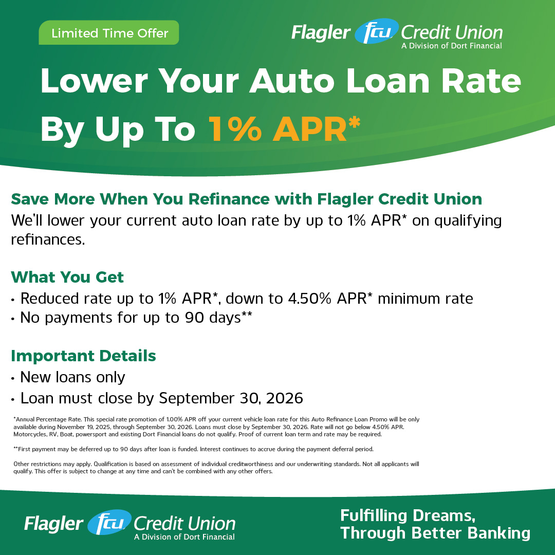 Flagler Credit Union Facebook ad: Save More When You Refinance
