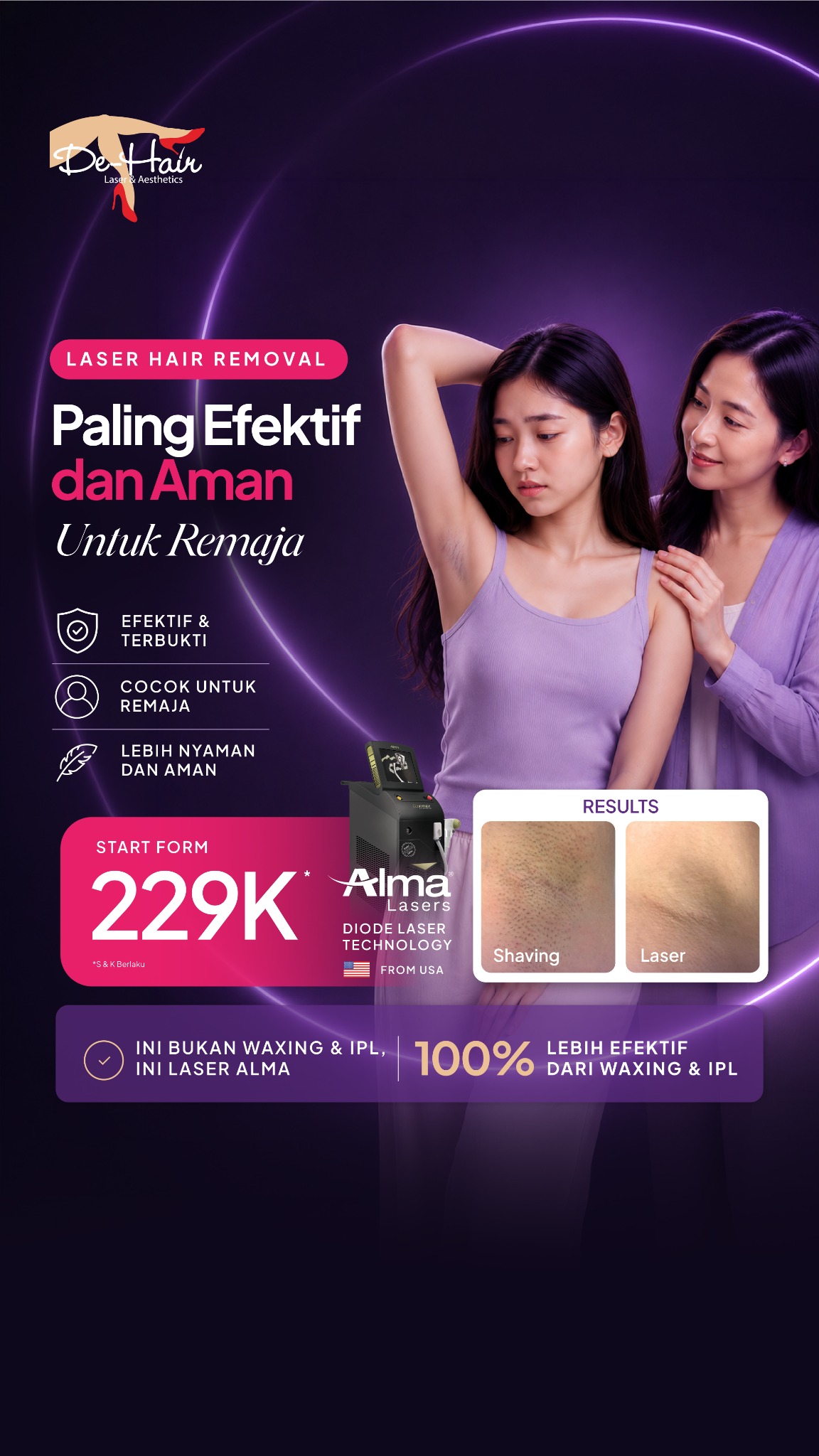 De-Hair Laser Hair Removal Facebook ad