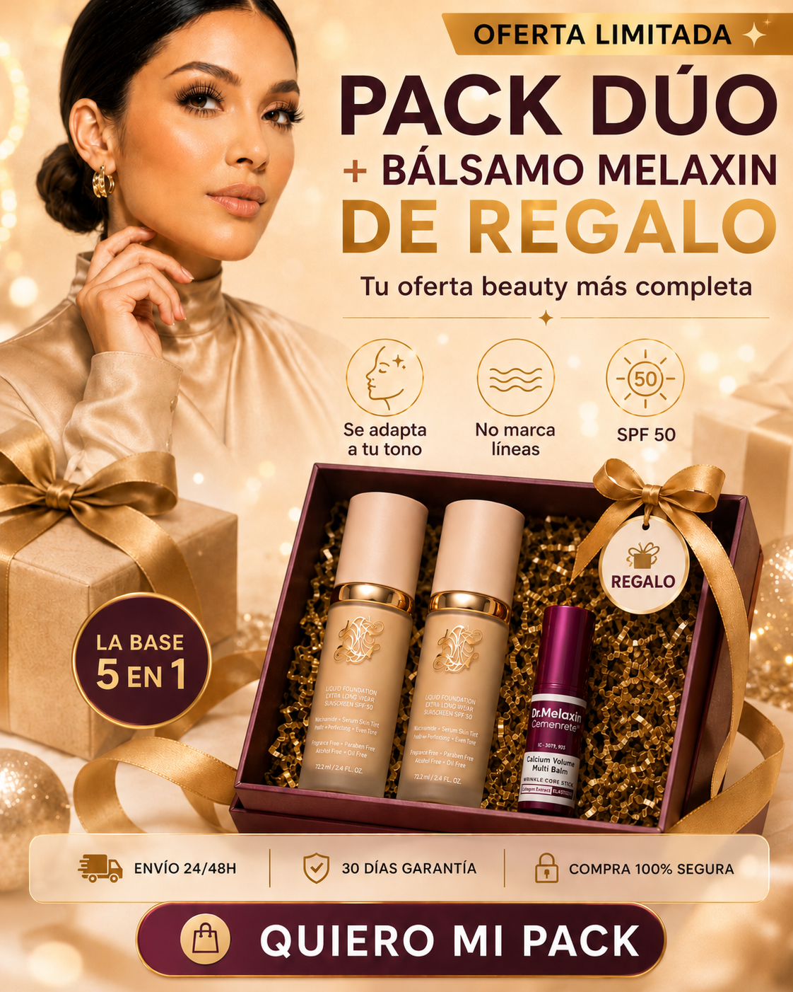 Nuq Store Facebook ad: SÚPER OFERTA · DOS BASES + REGALO SUPER BALSAMO Dr…