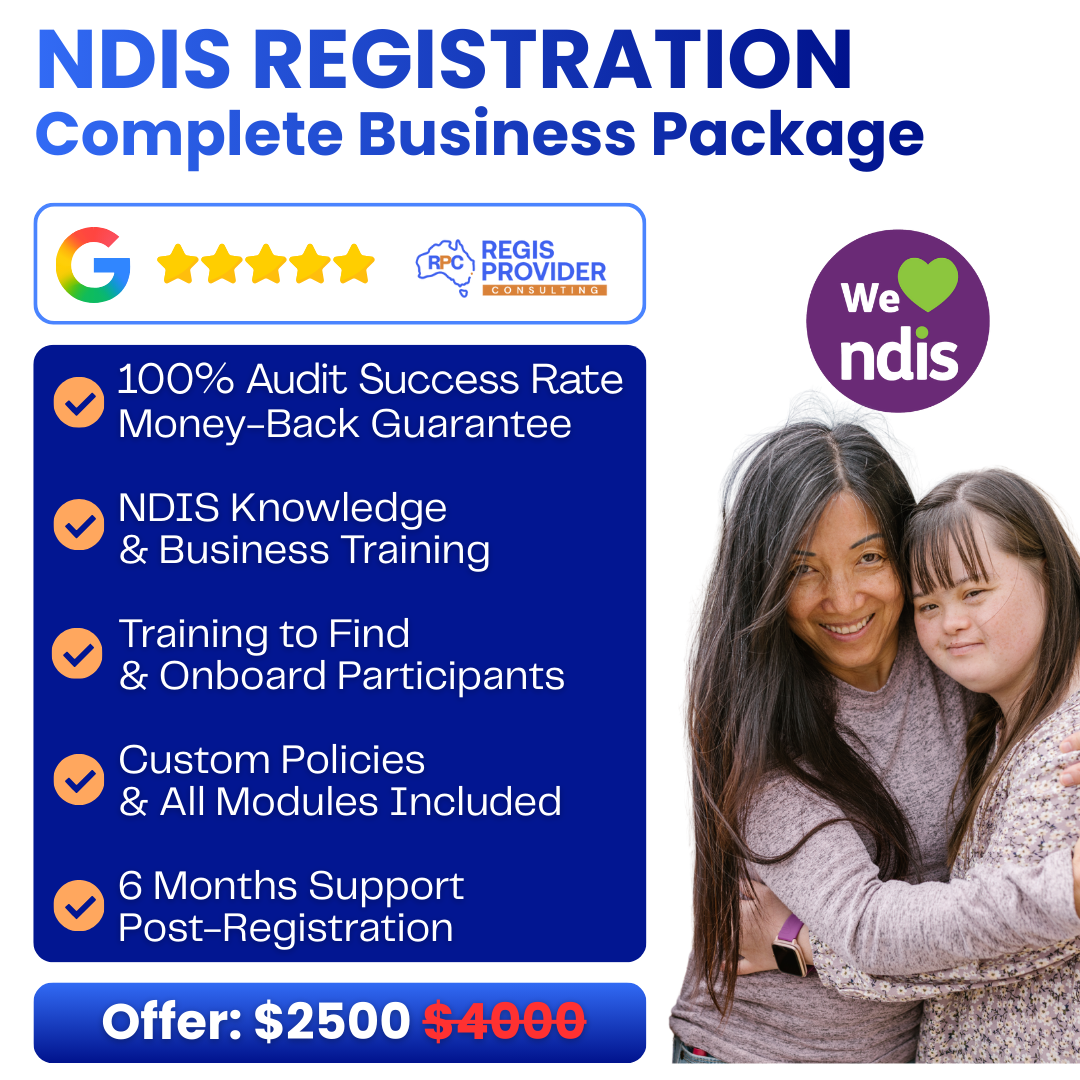 Regis Provider Consulting Facebook ad: NDIS Registration, Complete Business Package