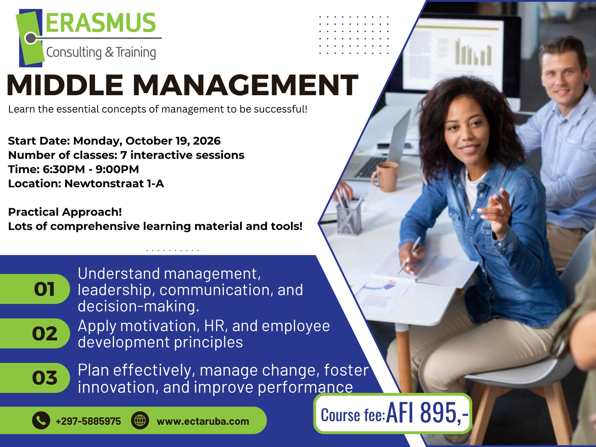 Erasmus Consulting & Training Facebook ad: Middle Management | ECT Aruba