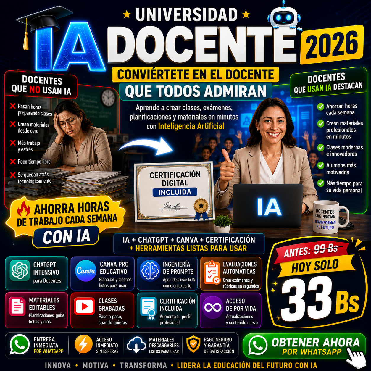 Aula Digital PRO Bolivia Facebook ad: Chatea con nosotros