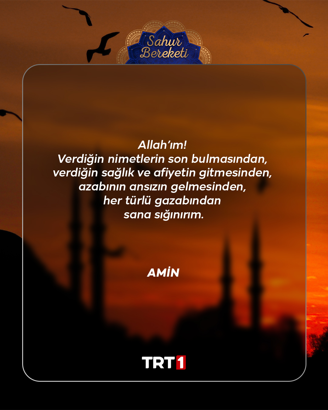 TRT1 Facebook ad: Hayırlı sahurlar.