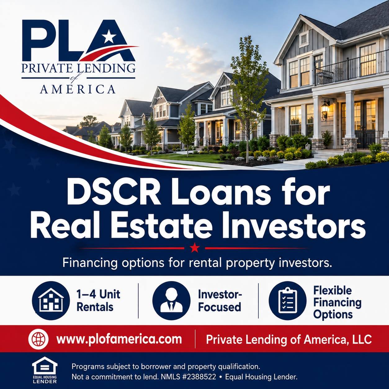 Private Lending of America Facebook ad: Mortgage Lending & Loan Servicing