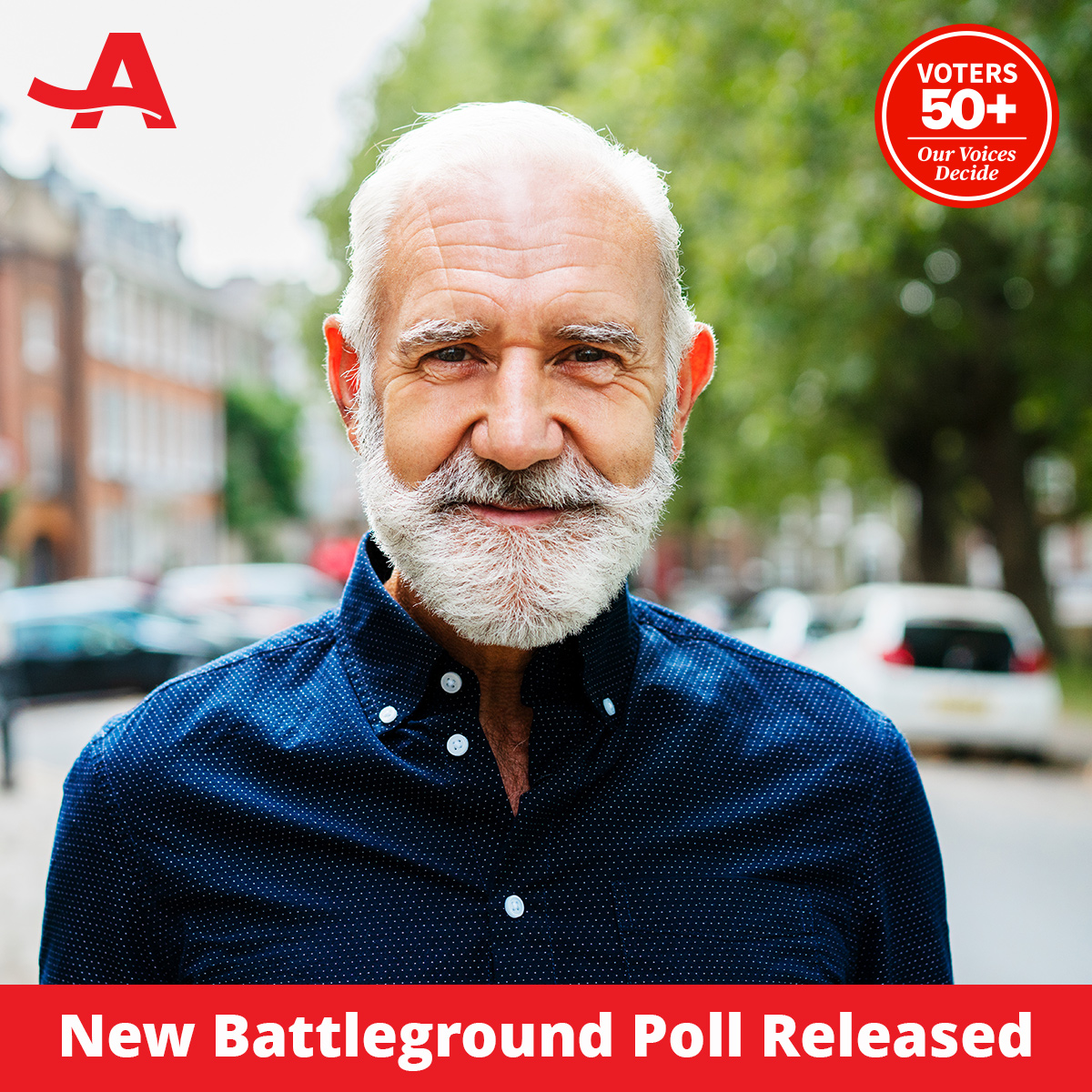 AARP Advocates Facebook ad: Voters 50+ decide.