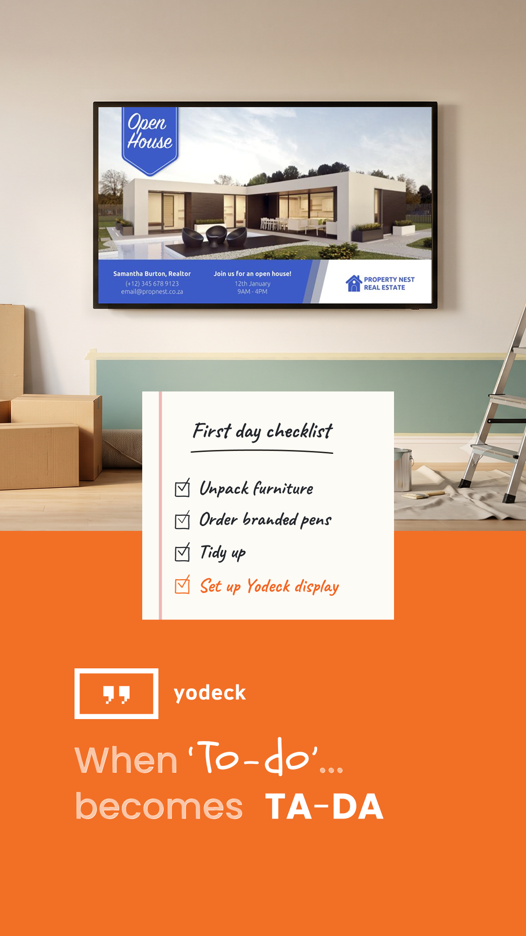 Yodeck Facebook ad: When ‘to-do’ becomes ‘ta-da.’