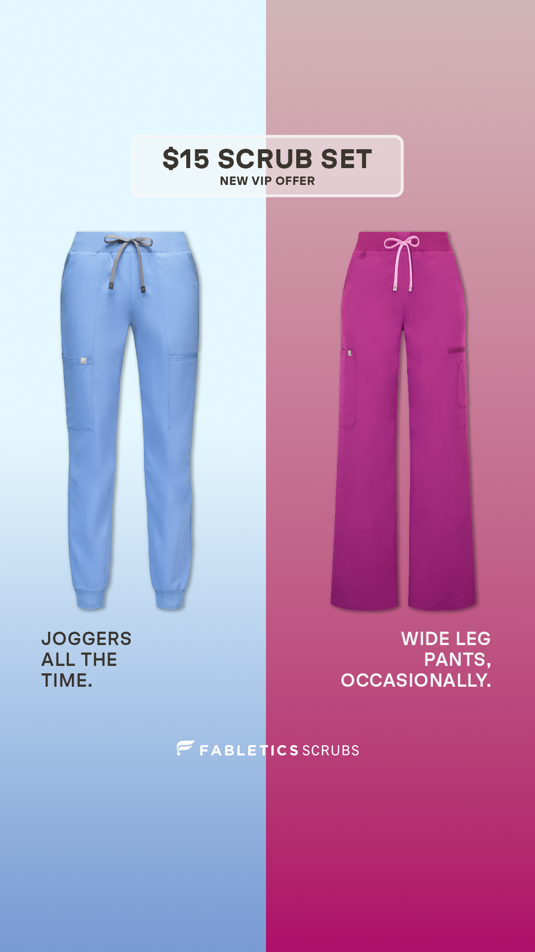 Fabletics Scrubs Facebook ad