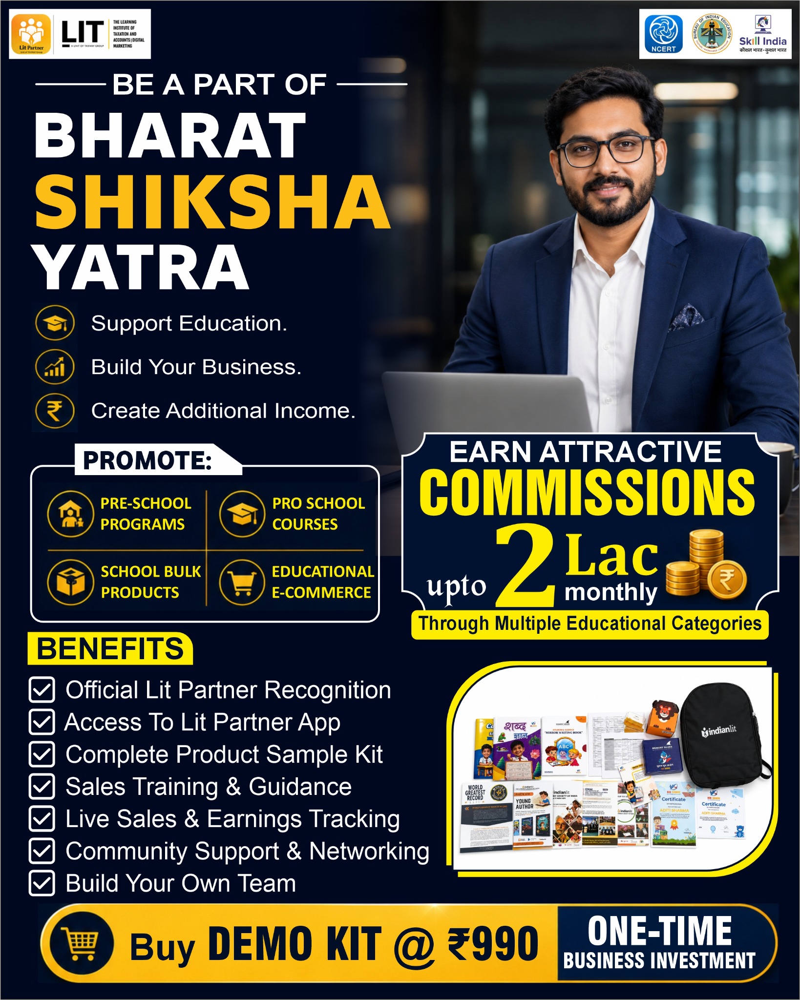 LIT Partner App Facebook ad: Become a School Support Partner @ ₹990