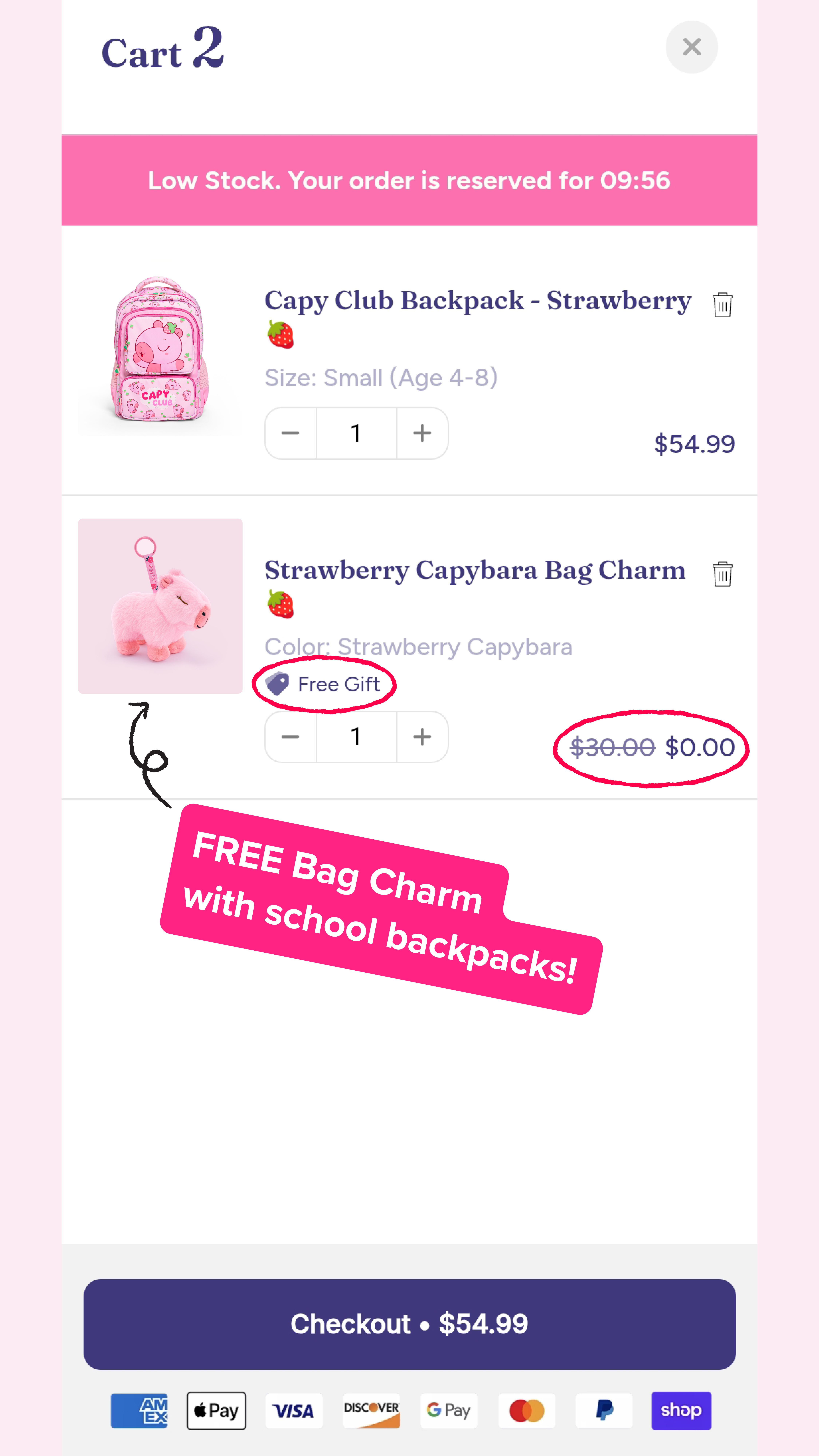CAPY ERA Facebook ad: FREE Bag Charm