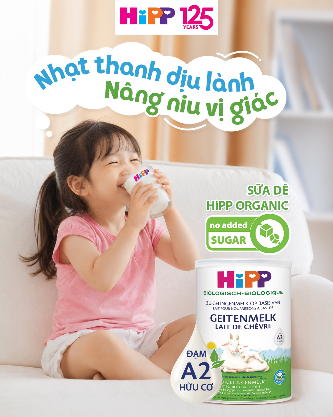 HiPP Việt Nam Facebook ad: SỮA DÊ HIPP ORGANIC: NHẠT THANH DỊU LÀNH…