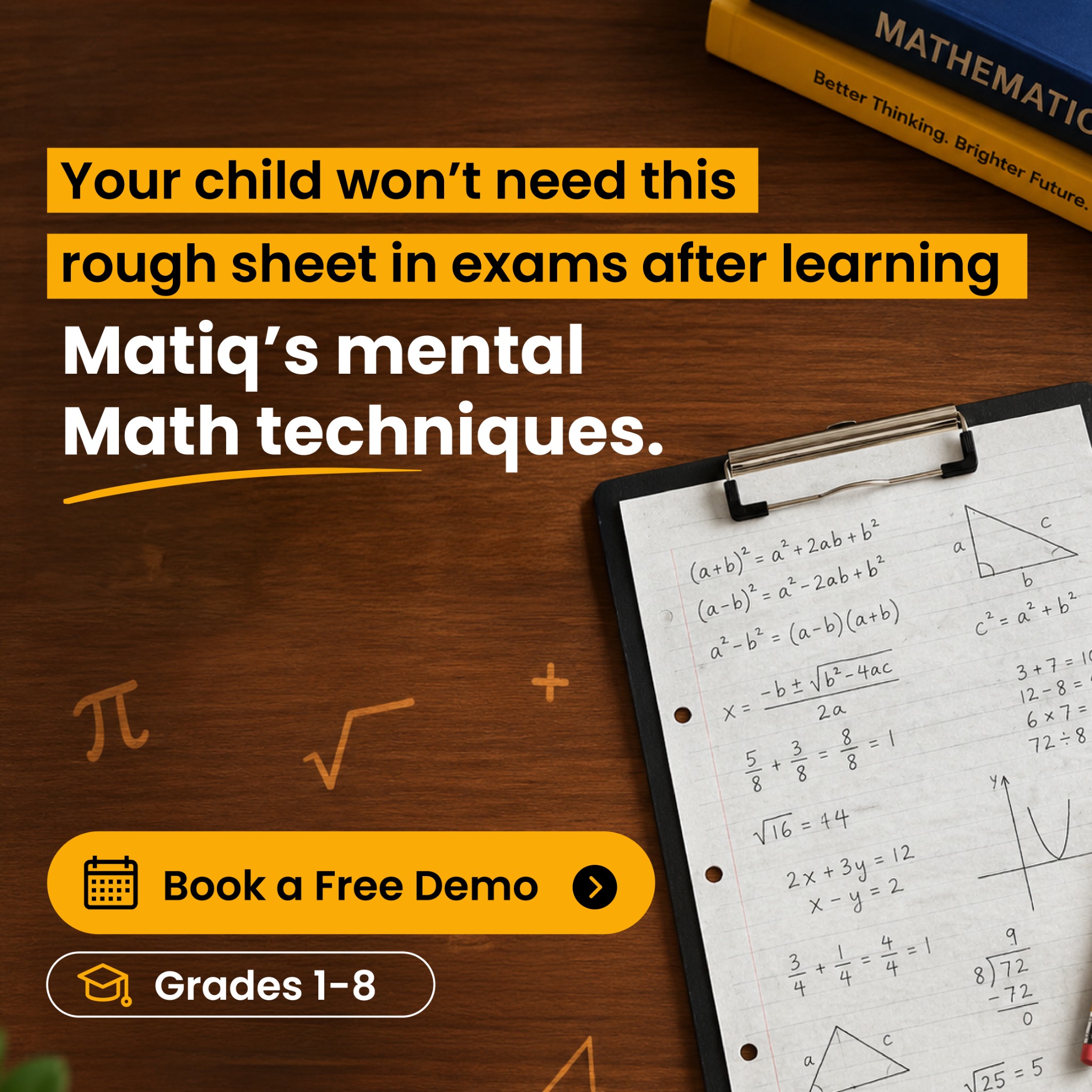 BrightCHAMPS Facebook ad: Stop Relying on Rough Sheets for Math!