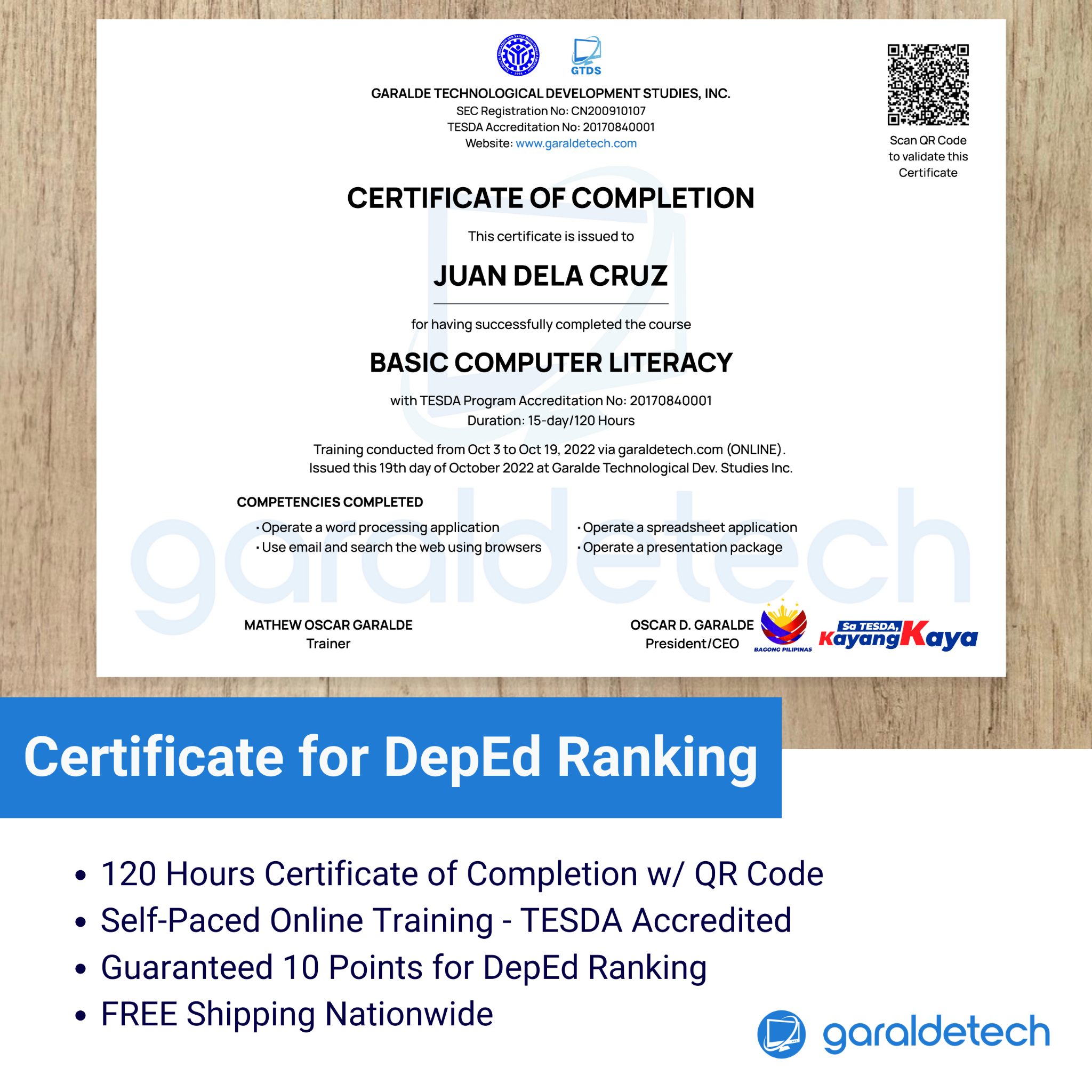 GaraldeTech - TESDA Accredited, Deped Ranking, Promotions Facebook ad