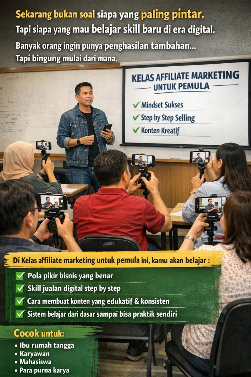 Affiliate Synergy Facebook ad: kelas affiliate pemula Jakarta tidak berbayar