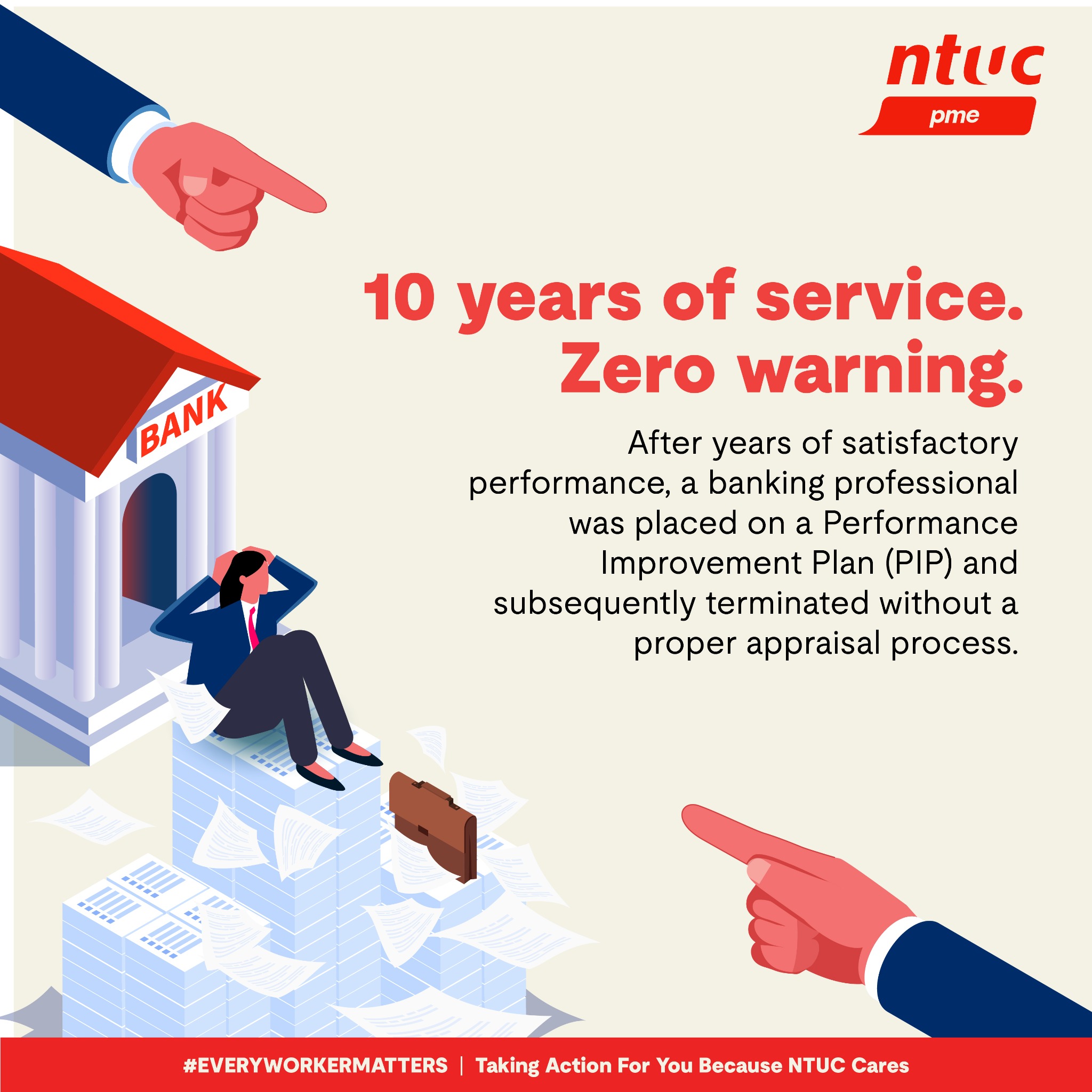 NTUC PME Facebook ad: 10 years of service.