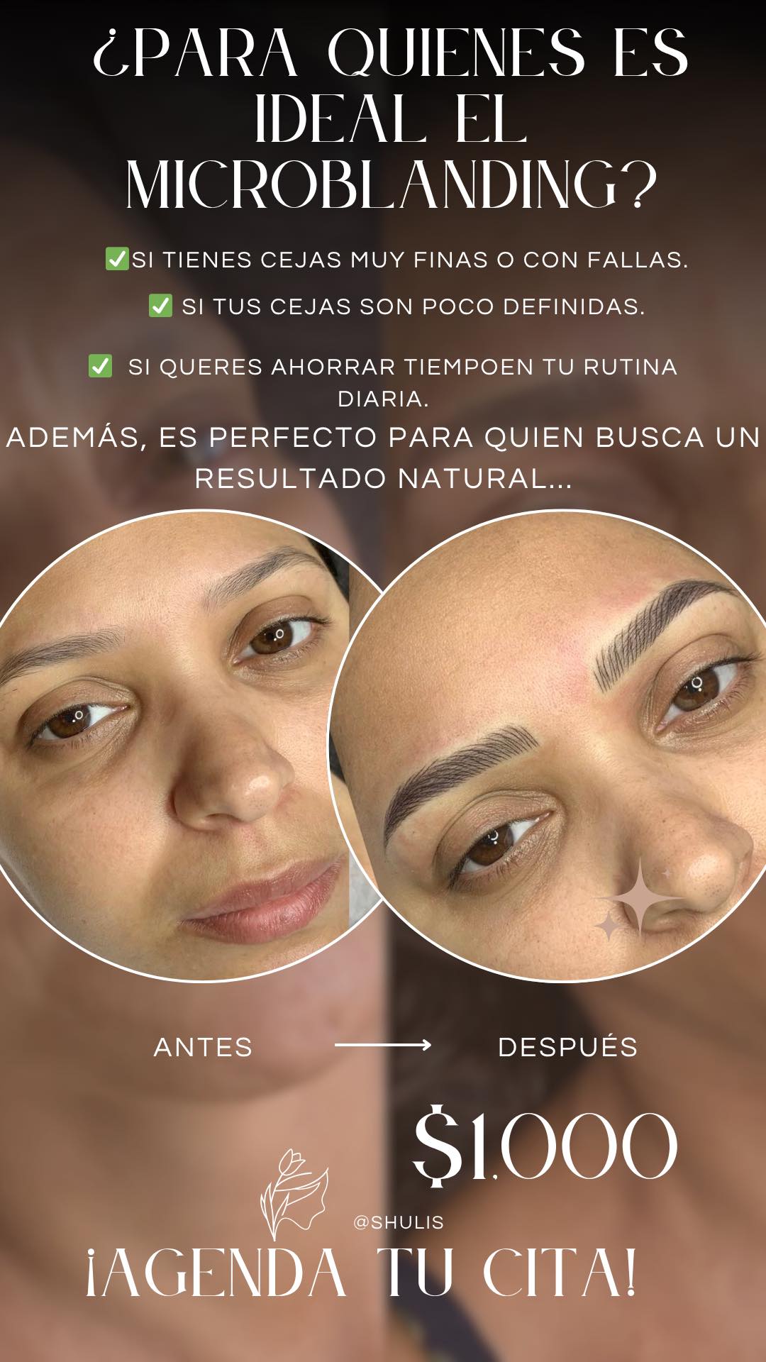 Shulis Facebook ad: PROMOCIÓN ESPECIAL MICROBLADING