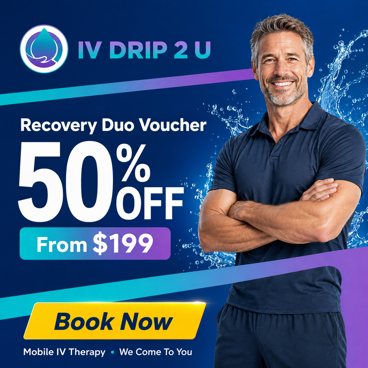 IV Drip 2 U Facebook ad: Call Now: Buy 1 IV, Get 1 50% OFF!