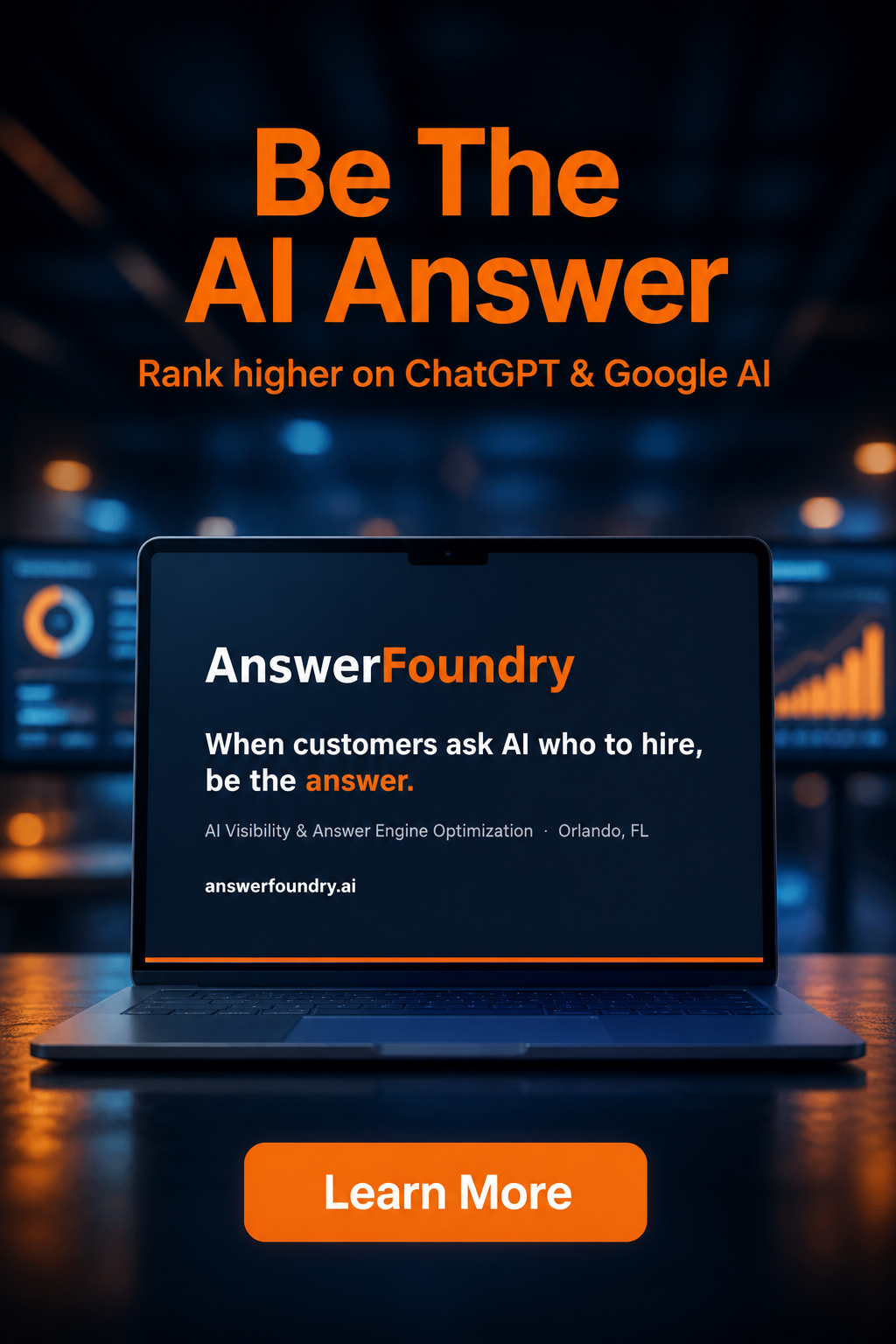 AnswerFoundry Facebook ad: AnswerFoundry, Be the Answer AI Recommends