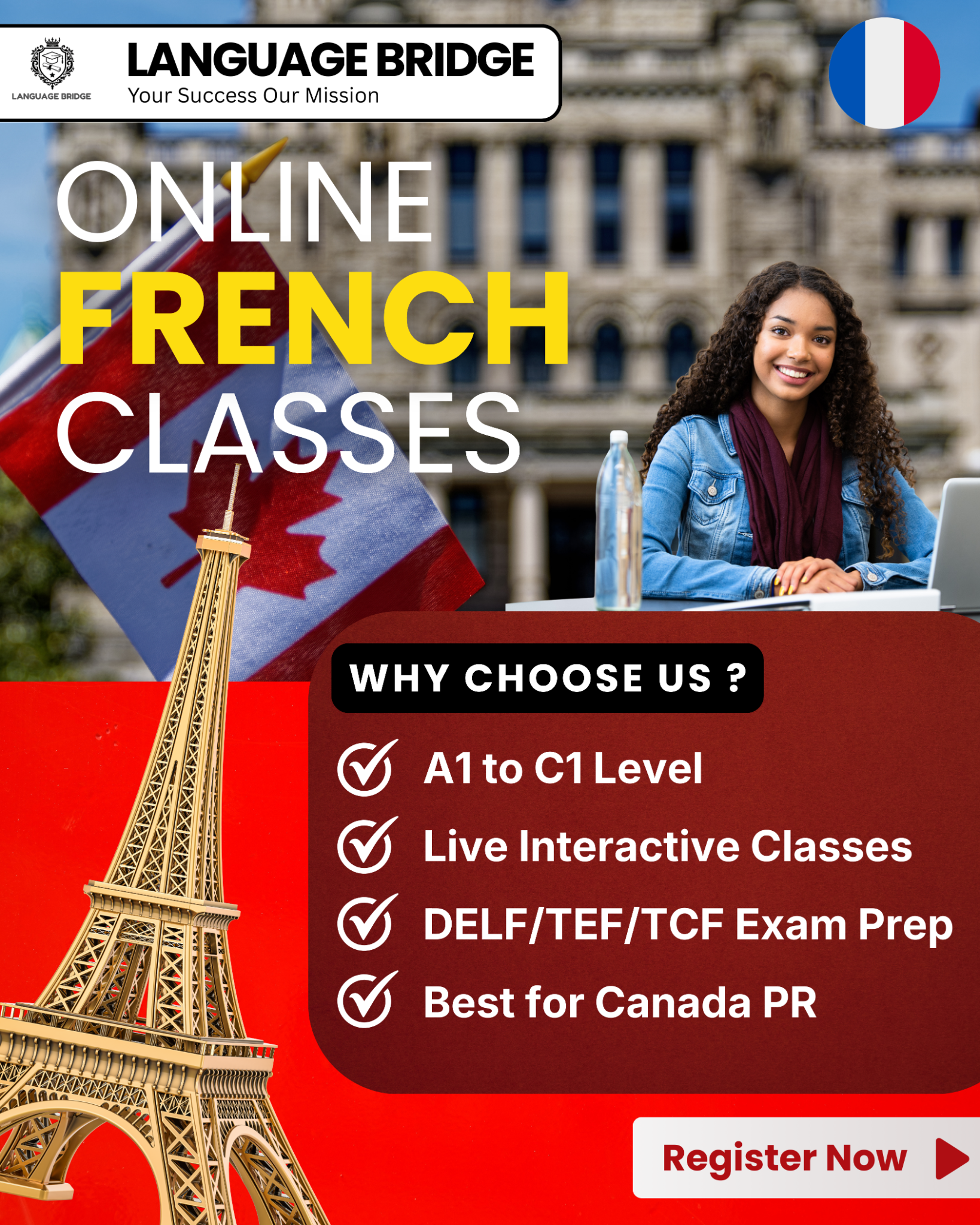 Language Bridge French Facebook ad
