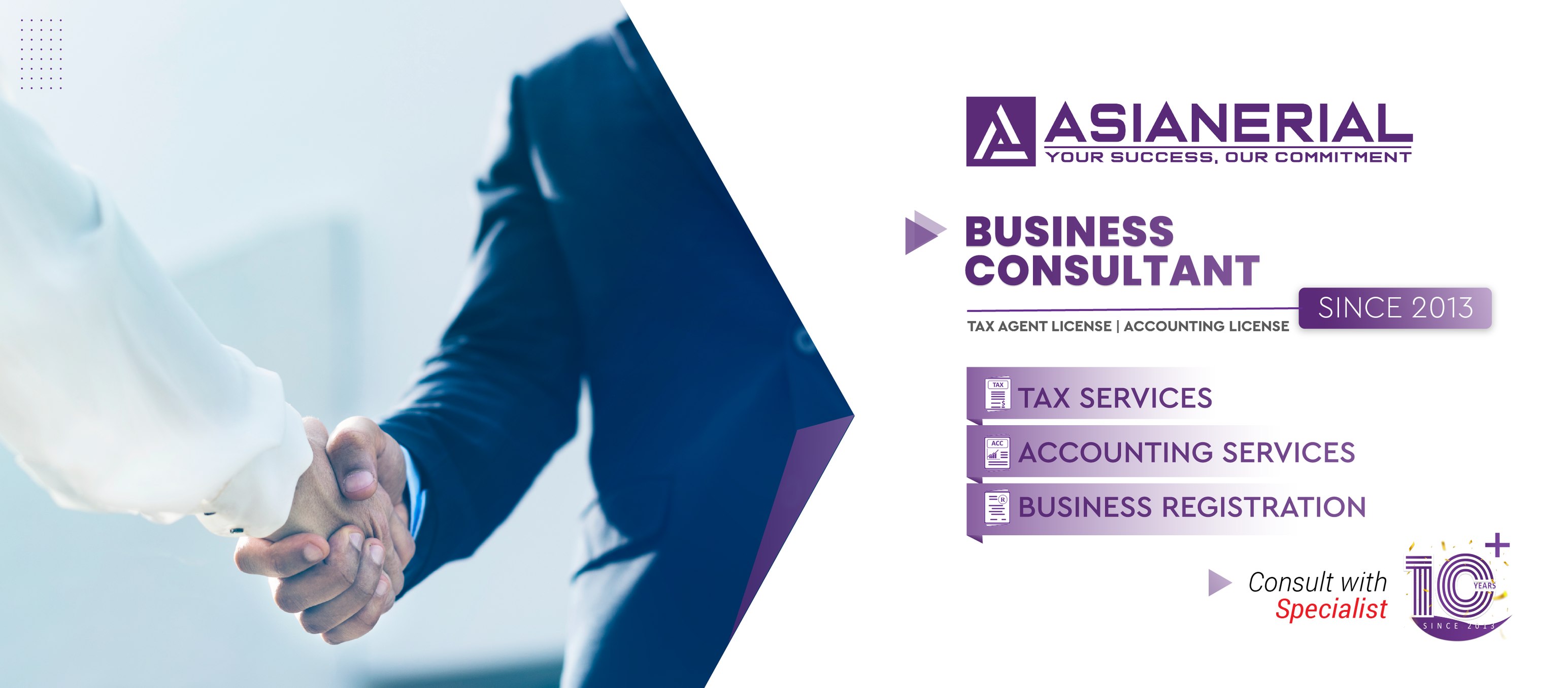Asianerial Advisory Int. Facebook ad: We provide tax, accounting, business registration…