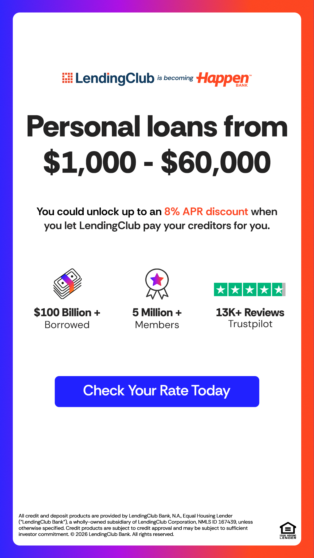 LendingClub Facebook ad
