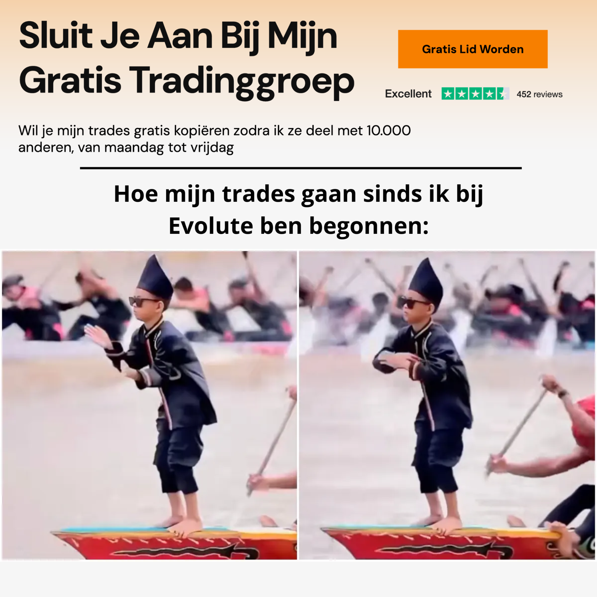 Evolute Trading Reels Facebook ad: 10.000+ leden. Dagelijks winst. Doe mee!