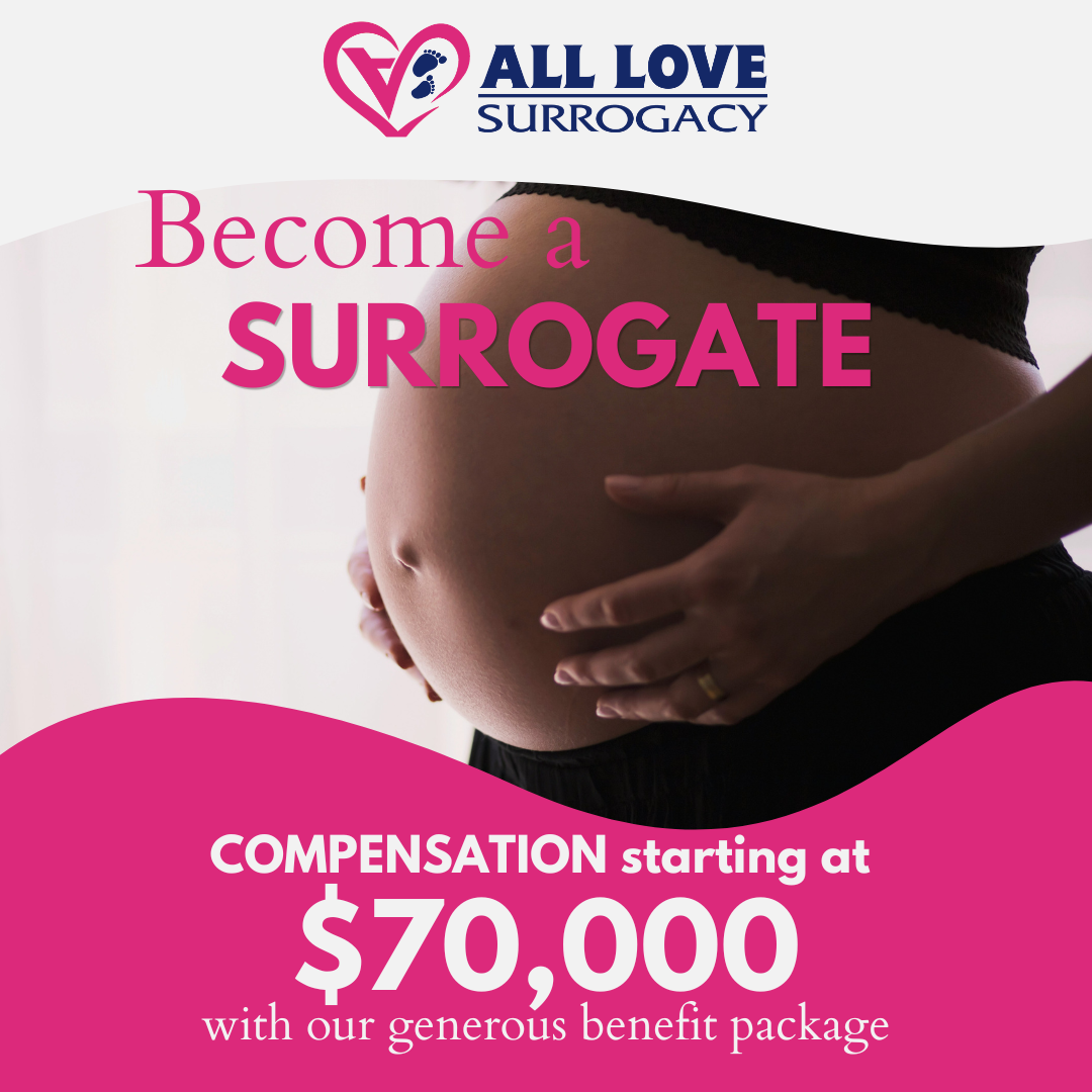 All Love Surrogacy Facebook ad: We're looking for healthy moms to earn money…