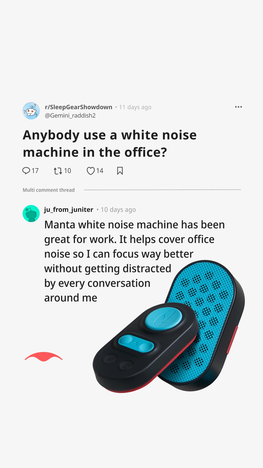 Manta Sleep Facebook ad