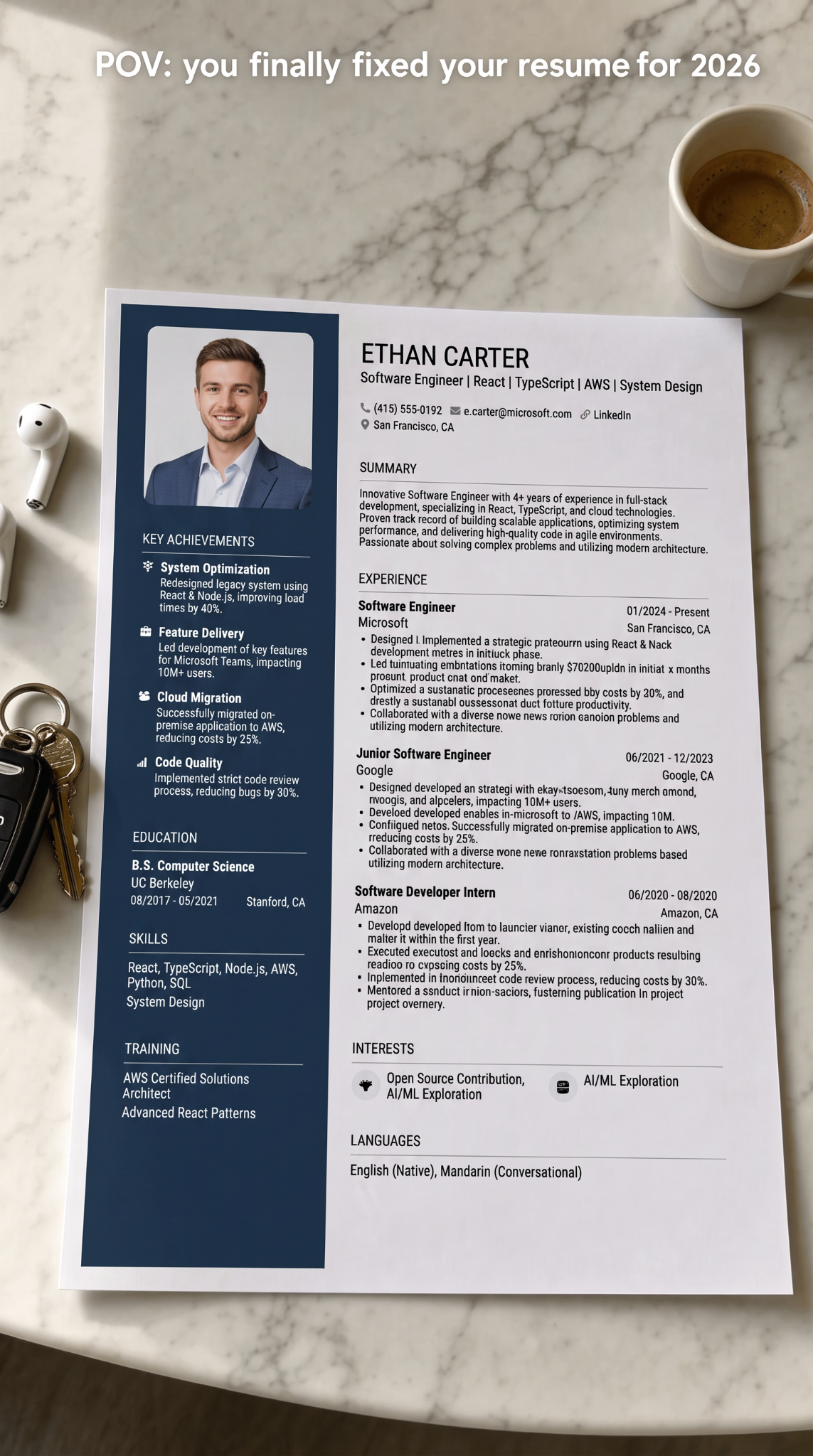 Elegant CV Facebook ad