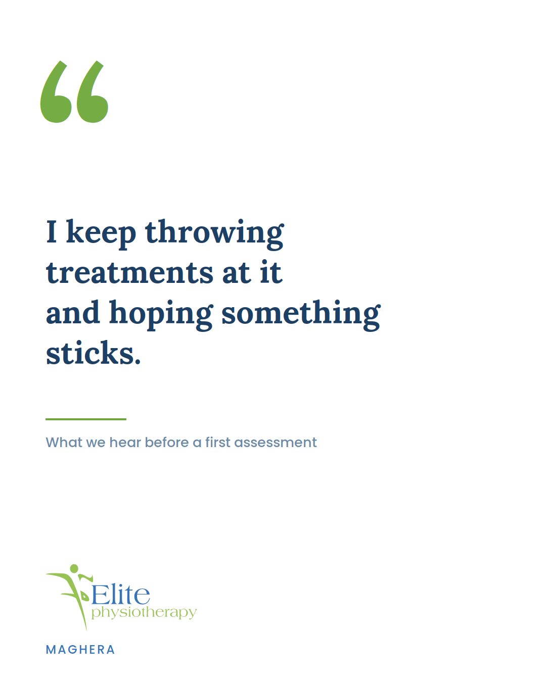 Elite Physiotherapy Facebook ad: You shouldn't have to choose between staying active…