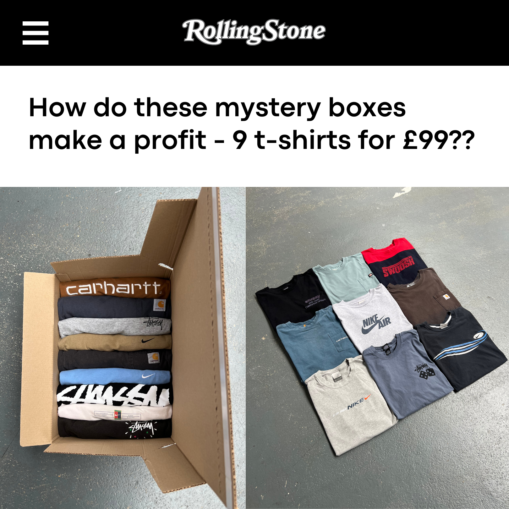 EV’s clothing boxes Facebook ad