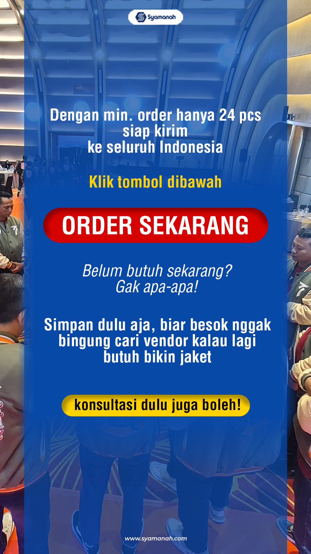 SyamanahJacket Facebook ad: Vendor Jaket Custom Terpercaya!
