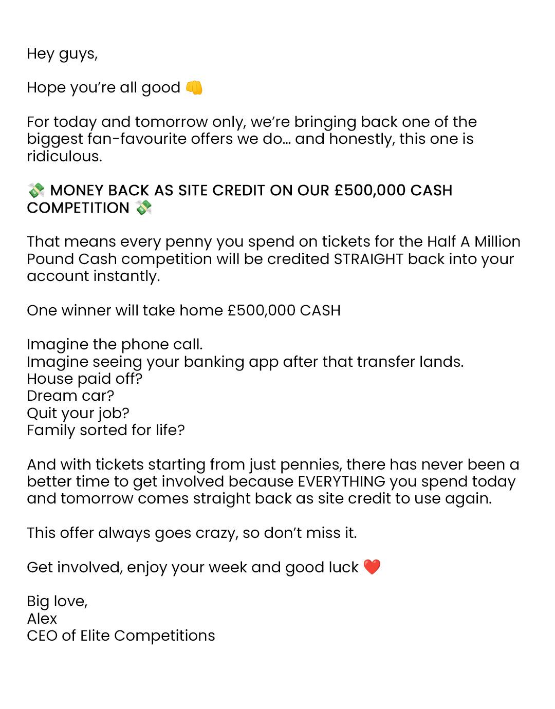 Elite Competitions Facebook ad