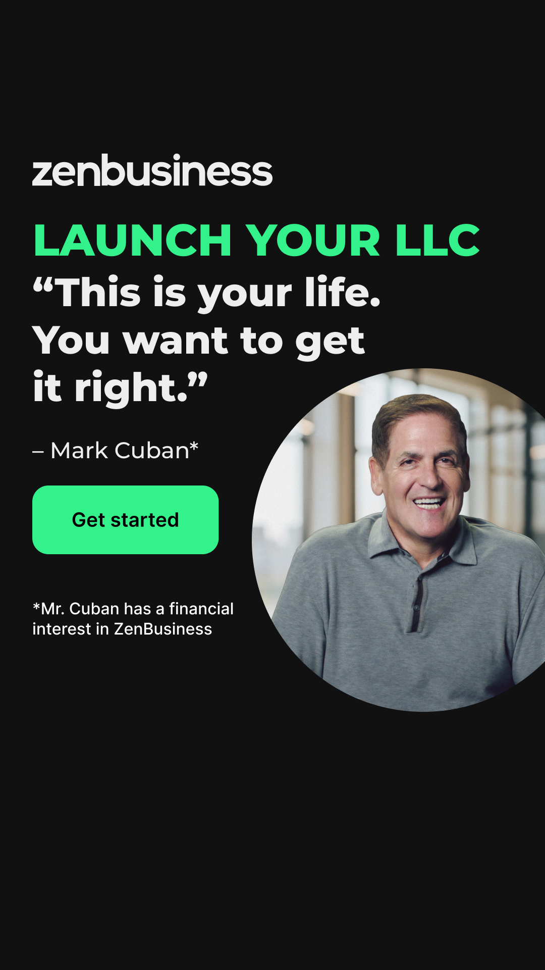 ZenBusiness Facebook ad