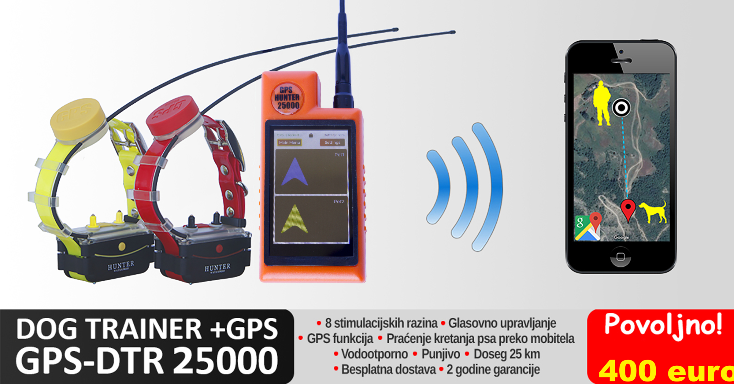 GPS Ogrlice Za Pse Facebook ad: NOVI GPS MODEL DTR 25000 PRO