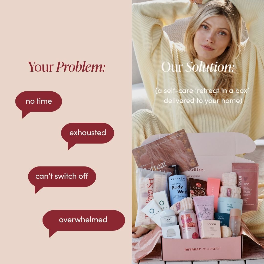 Retreat Yourself Box Facebook ad: Free shipping Aus wide