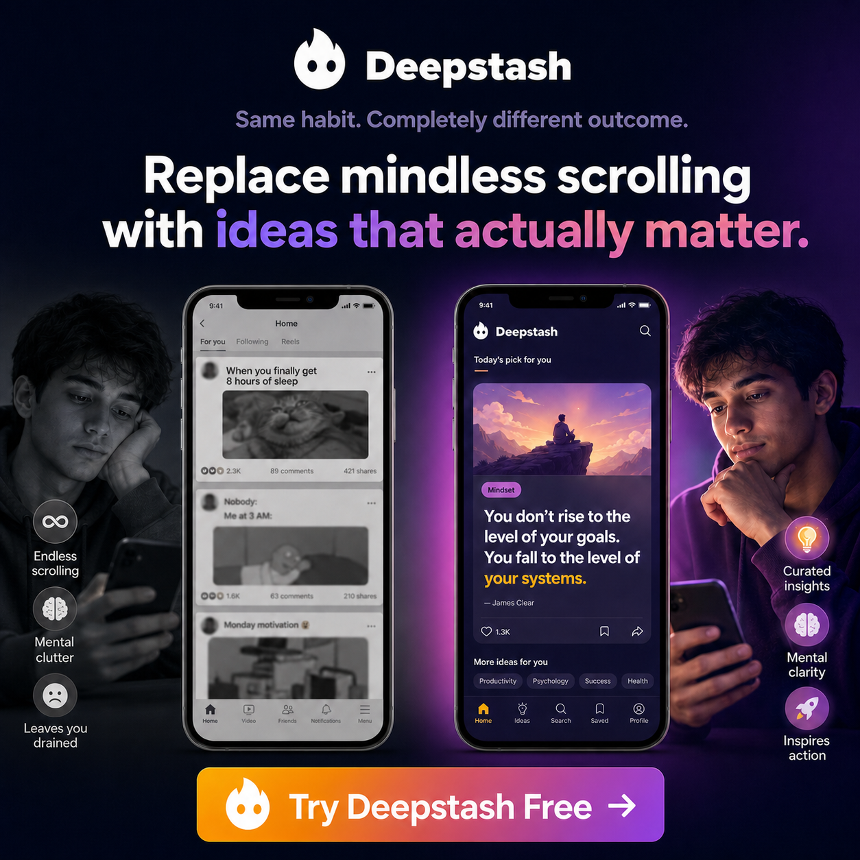 Deepstash Facebook ad