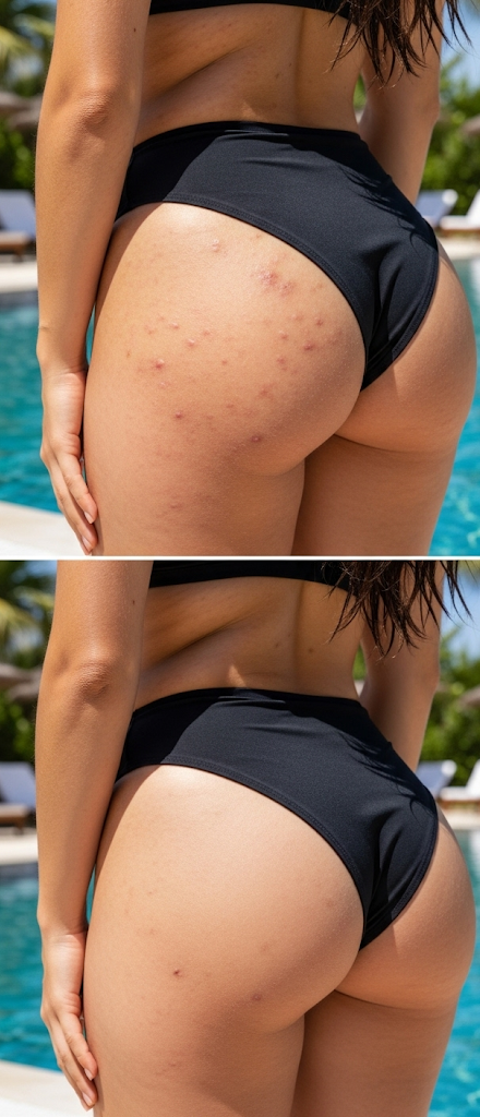 Australian Bodycare Facebook ad: ¿Piel con impurezas en los glúteos? No estás sola.