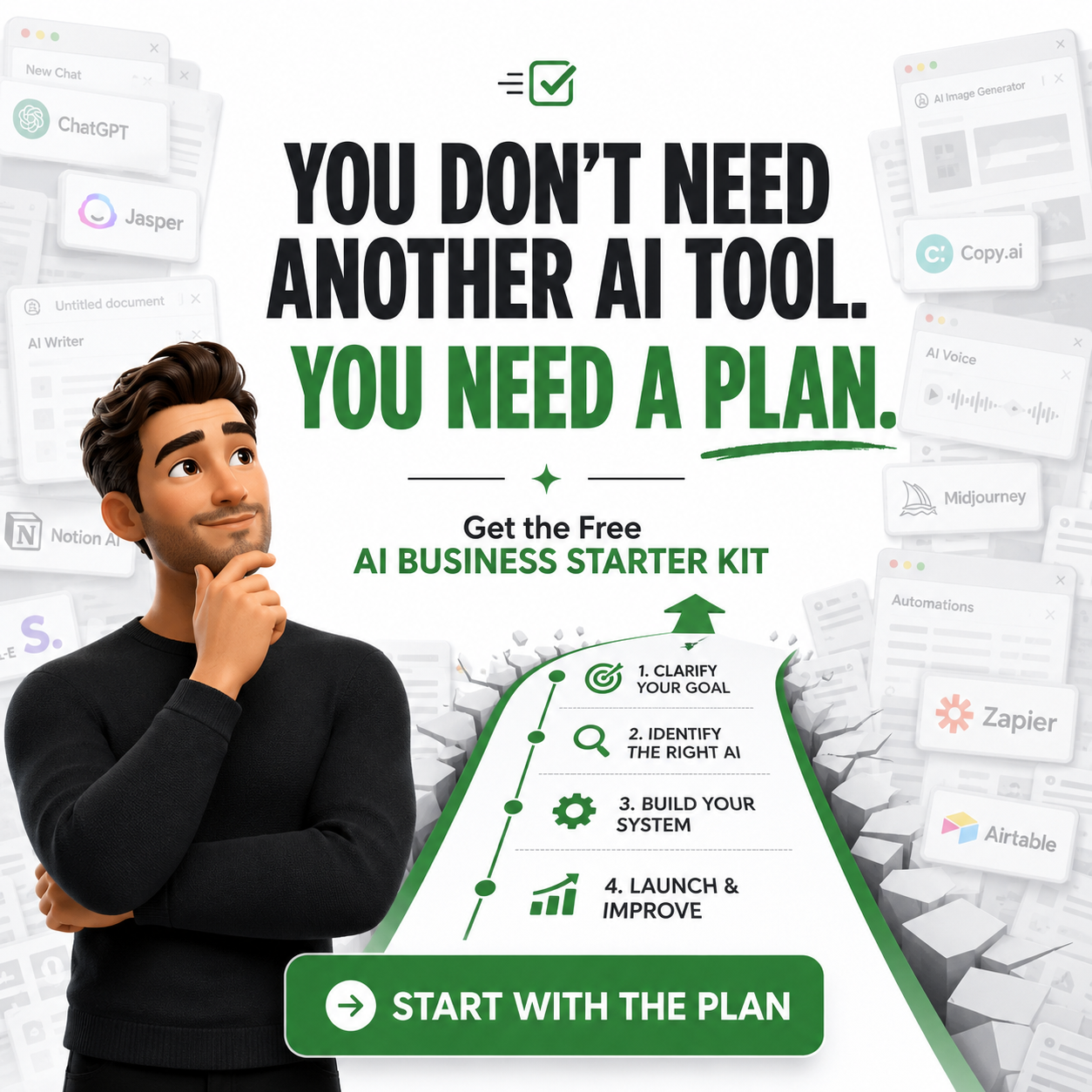 Roy Russell Facebook ad: Get Your FREE AI Business Starter Kit