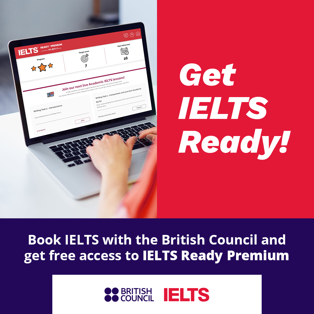 British Council Morocco Facebook ad: Book your IELTS test with the British Council…