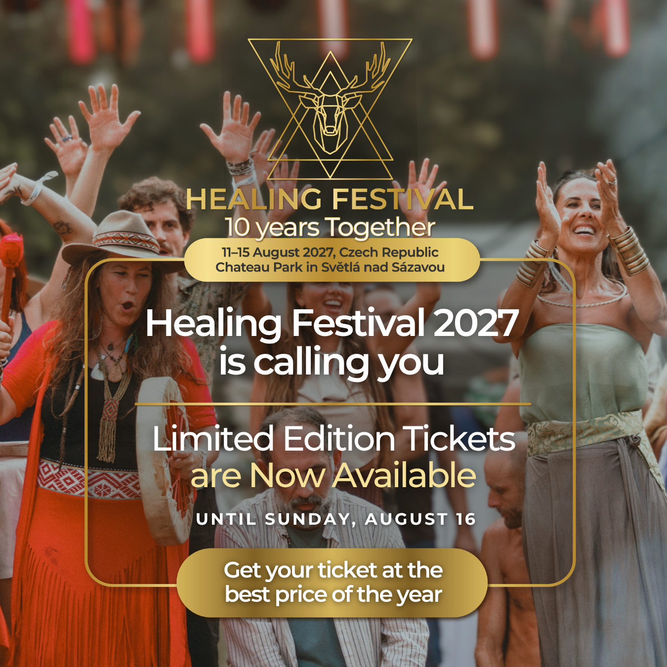 Healing Festival Facebook ad: LIMITED EDITION TICKETS ARE NOW AVAILABLE