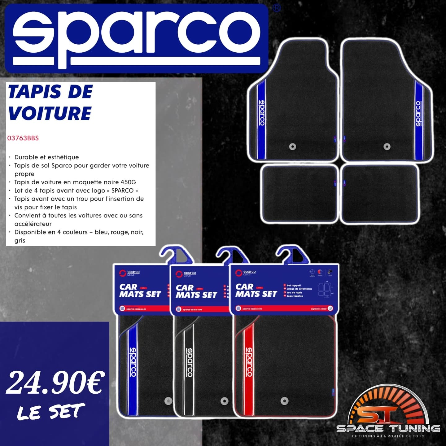 Spacetuning officiel Facebook ad: Distributeur officiel de la marque Sparco sur l'île…