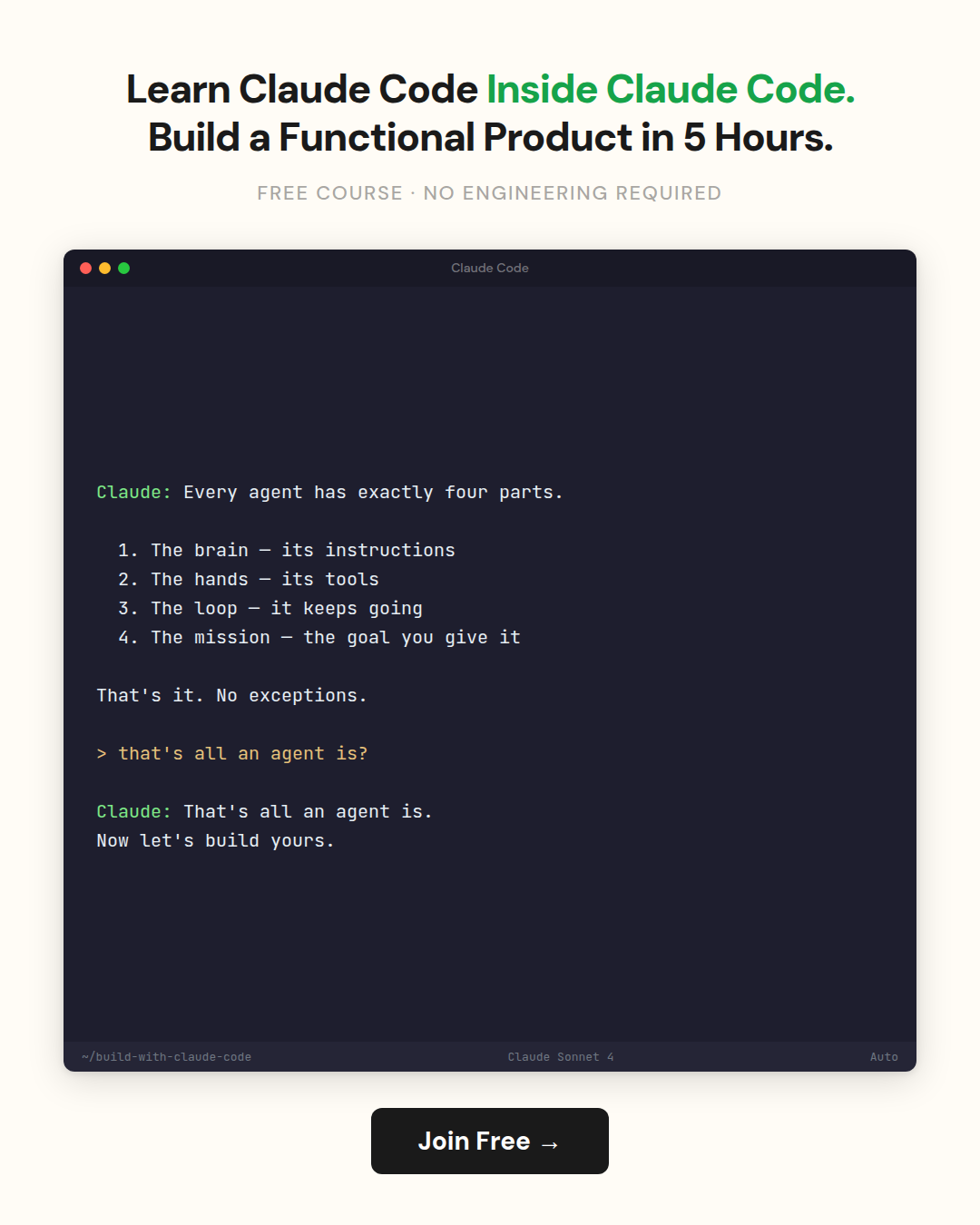 Just Another PM Facebook ad: Learn Claude Code. Build Anything in 5 Hours.