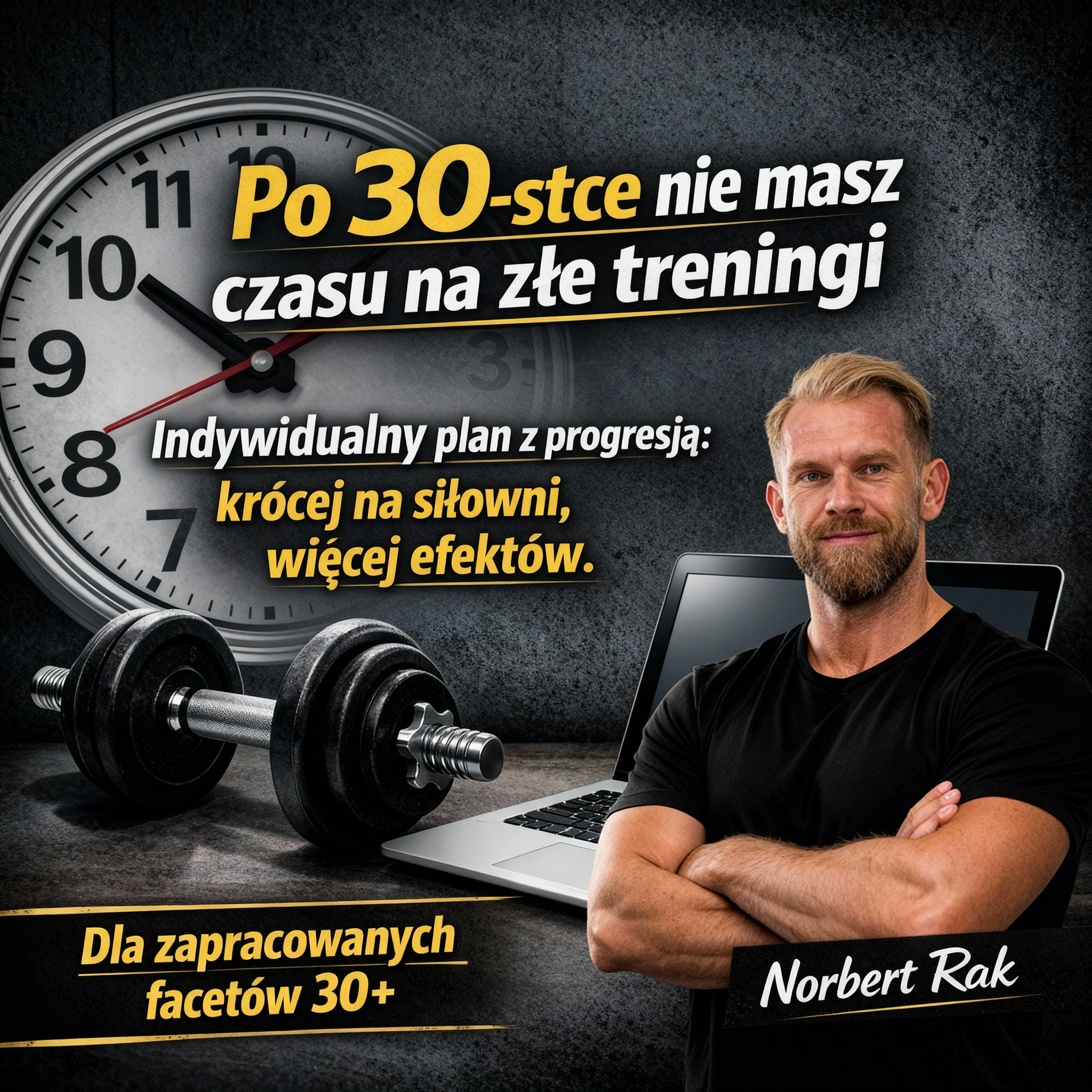 Norbert Rak Facebook ad: Indywidualny plan z progresją dla facetów 30+