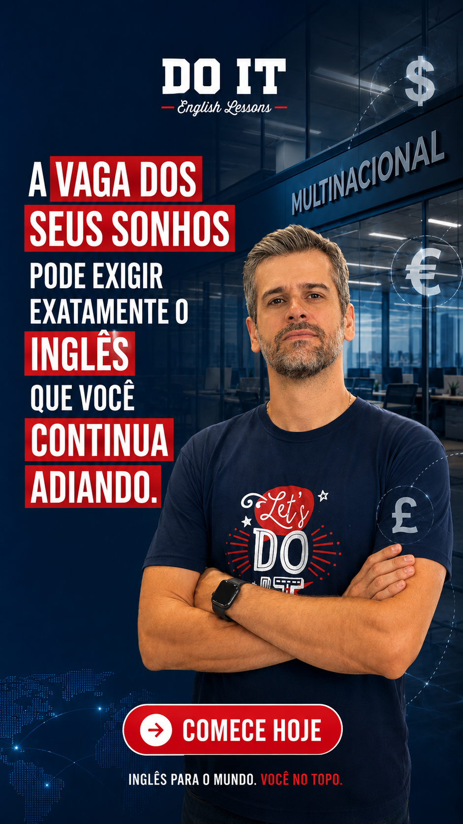 Do It - English Lessons Facebook ad: Chega de adiar, é hora do START.