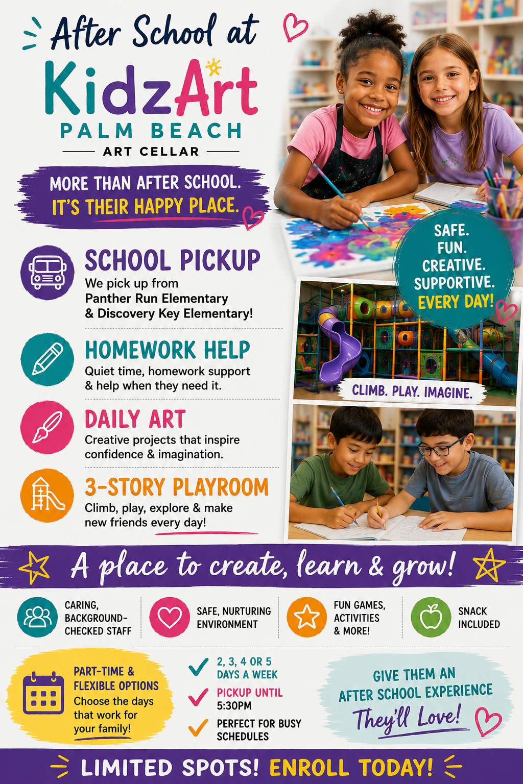 Art Cellar + KidzArt PBC Facebook ad: After-School Adventure Starts Here